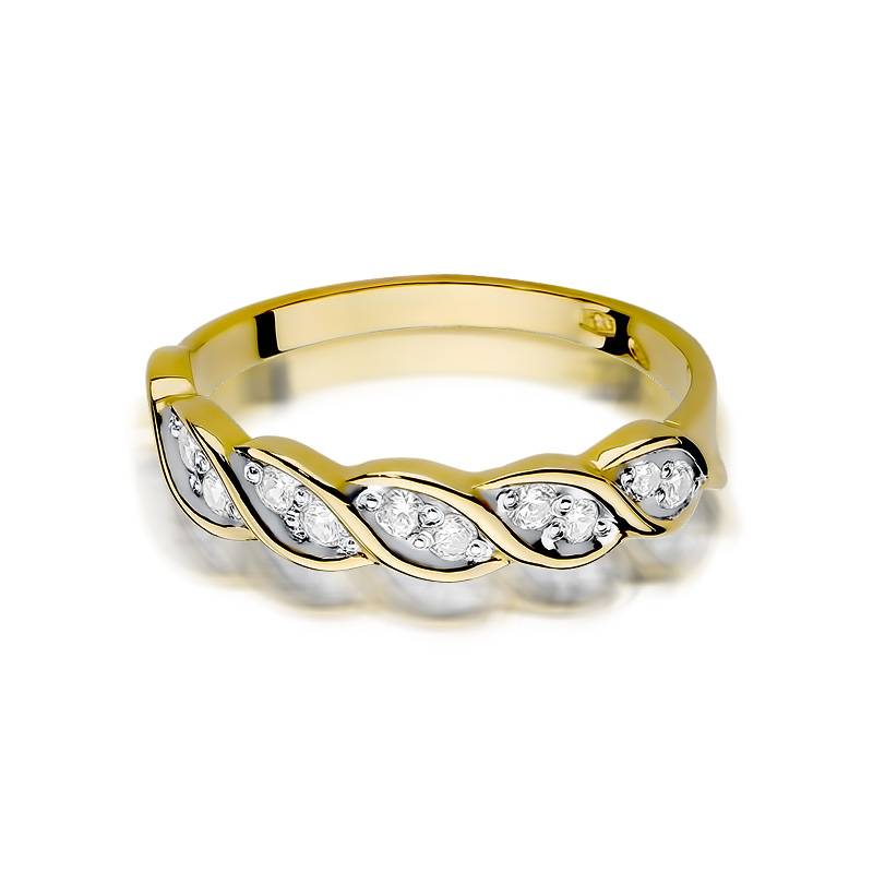 Anillo en Oro Twist con Diamantes