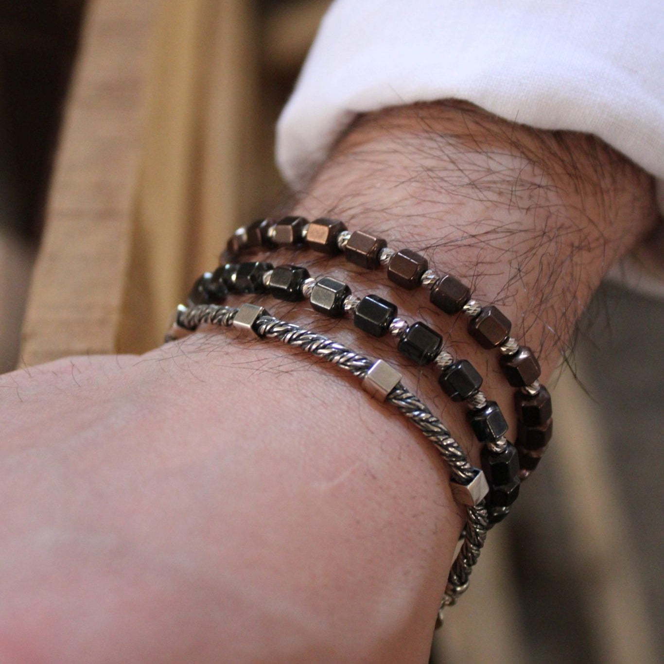 Bracciale in Oro con Pietre Bronzo