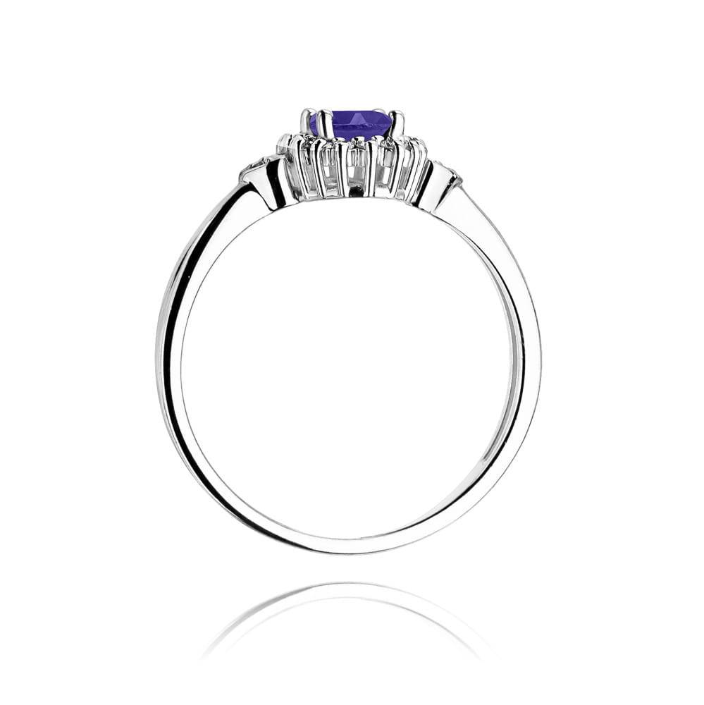 Tanzanite Blur Ring with Hearts