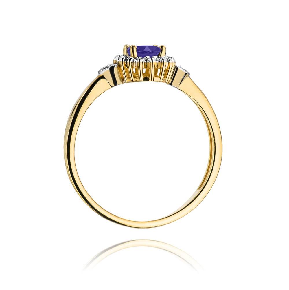Tanzanite Blur Ring with Hearts