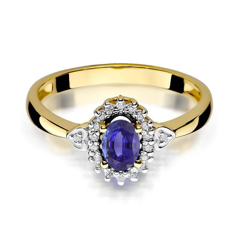 Tanzanite Blur Ring with Hearts