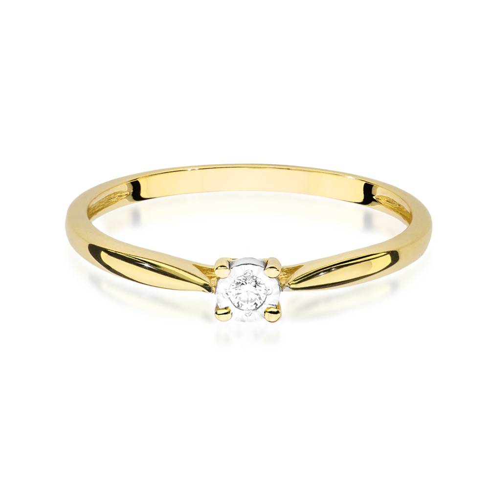 Anello in Oro Solitario con Diamante