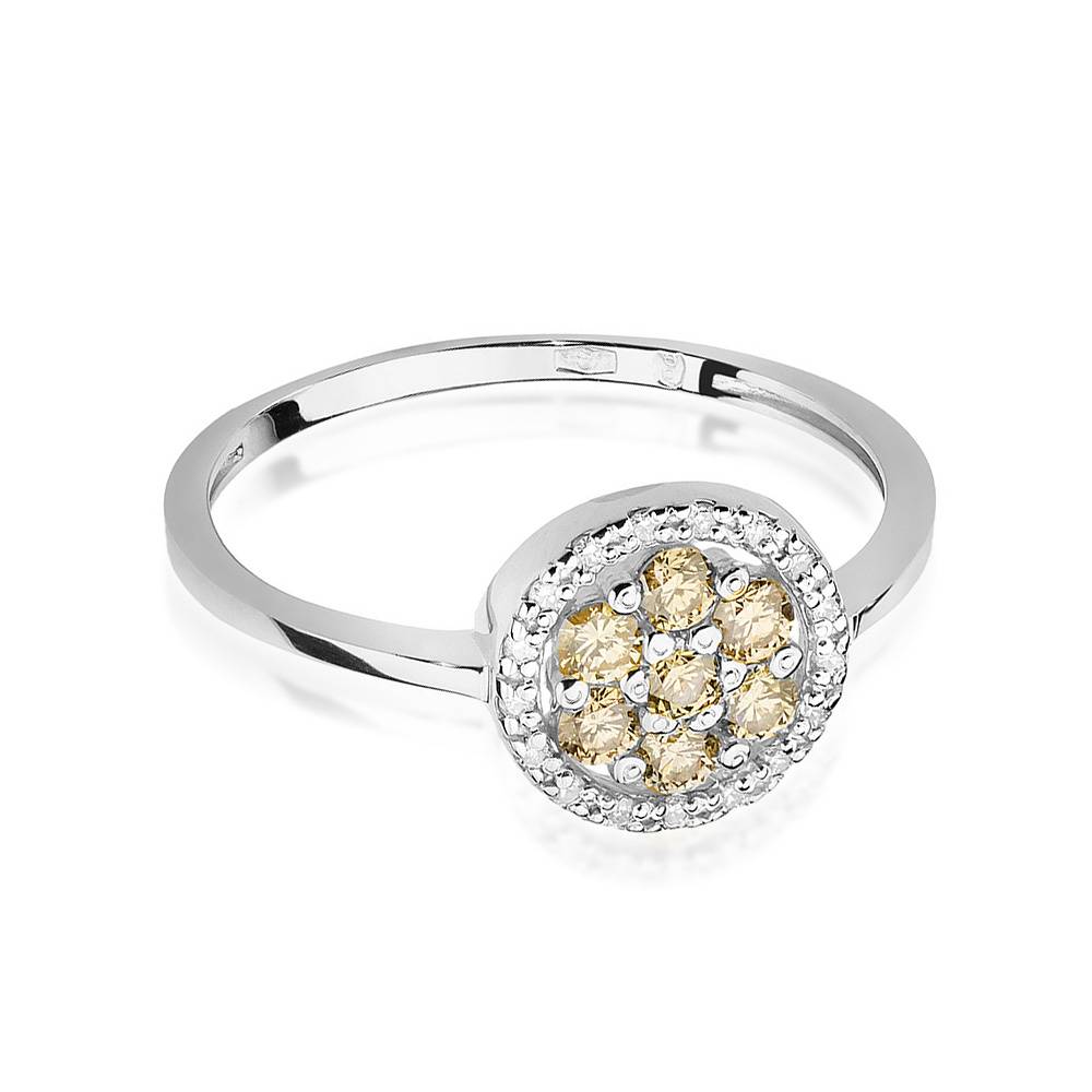 Bague en Or Circle avec Diamants Marron