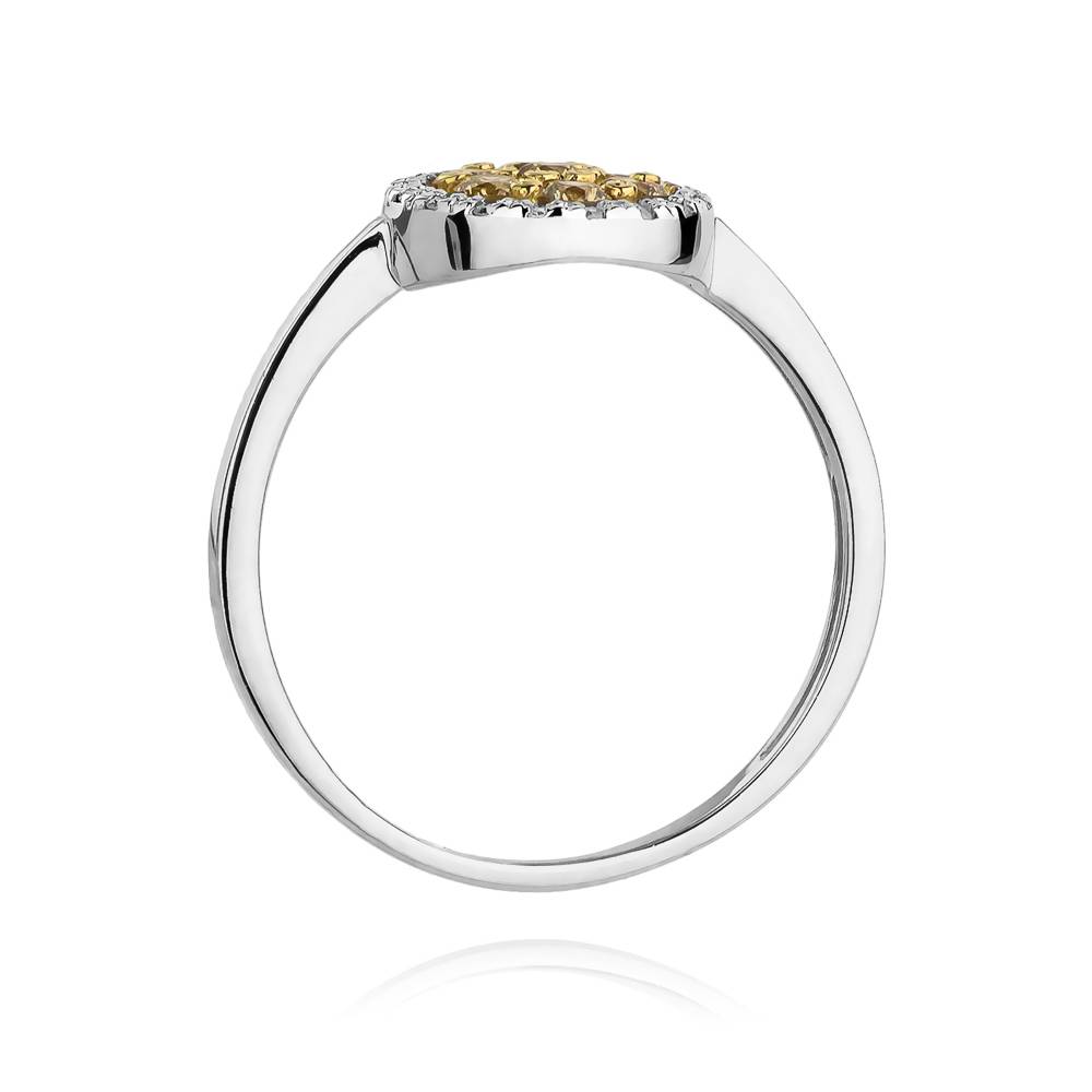 Bague en Or Circle avec Diamants Marron