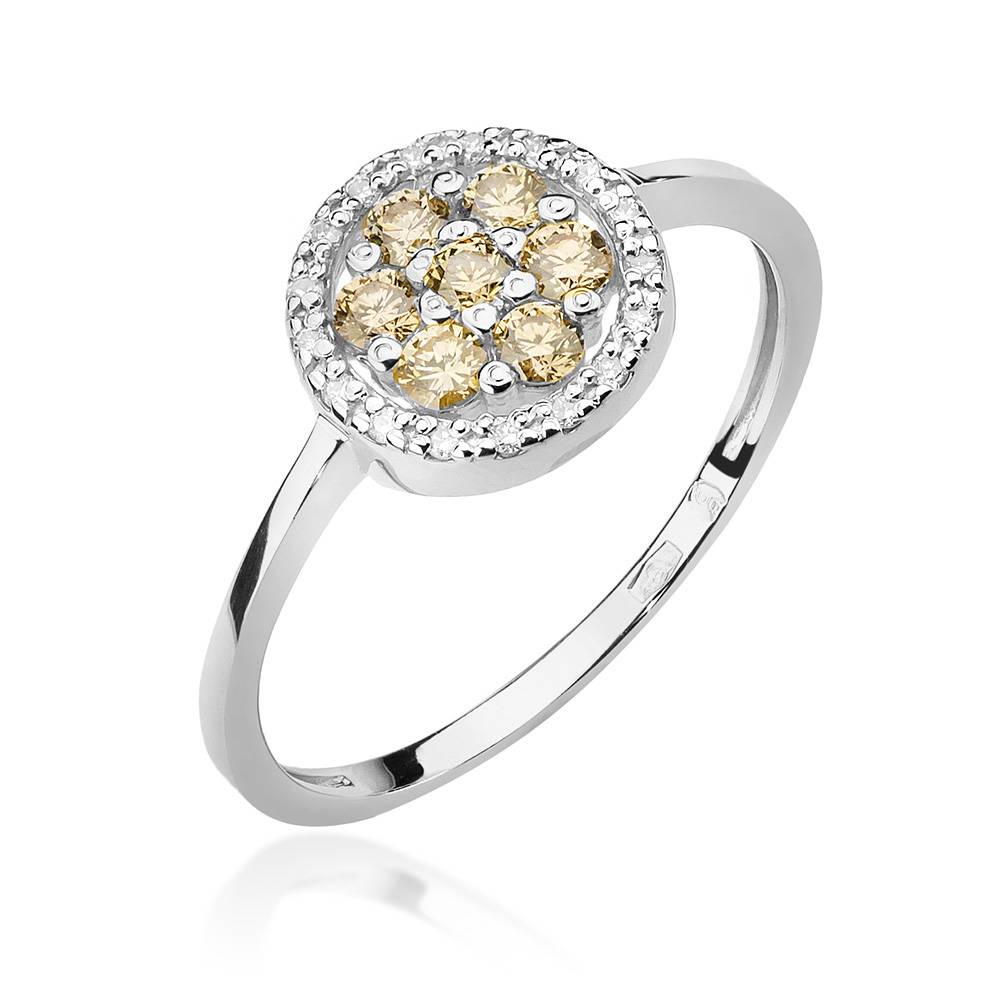 Bague en Or Circle avec Diamants Marron
