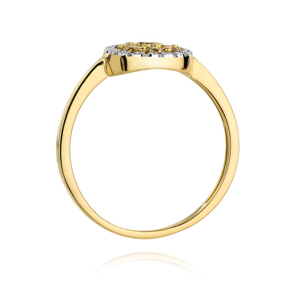 Circle Gold Ring with Brown Diamonds