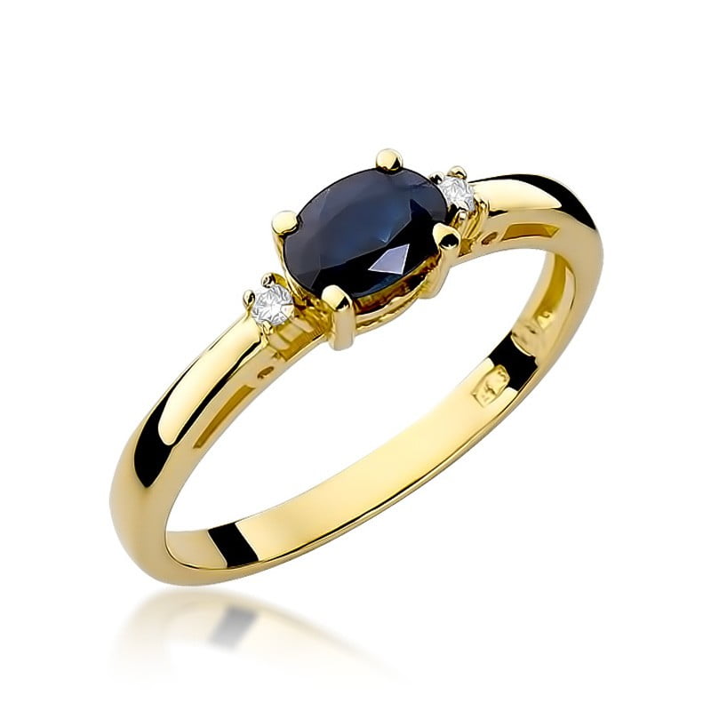 Anillo Velvet en Oro con Zafiro y 2 Diamantes
