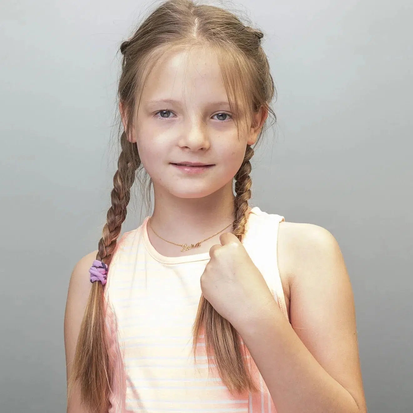 Kids Collection Gold-Toned Silver Name Necklace