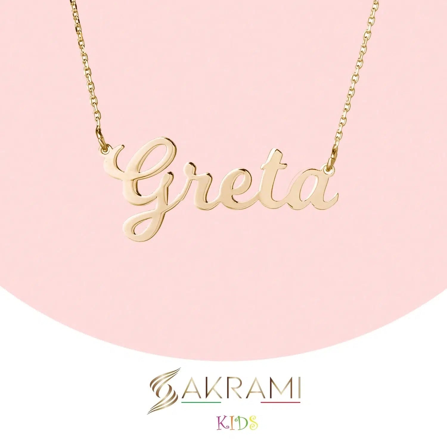 Kids Collection Gold-Toned Silver Name Necklace