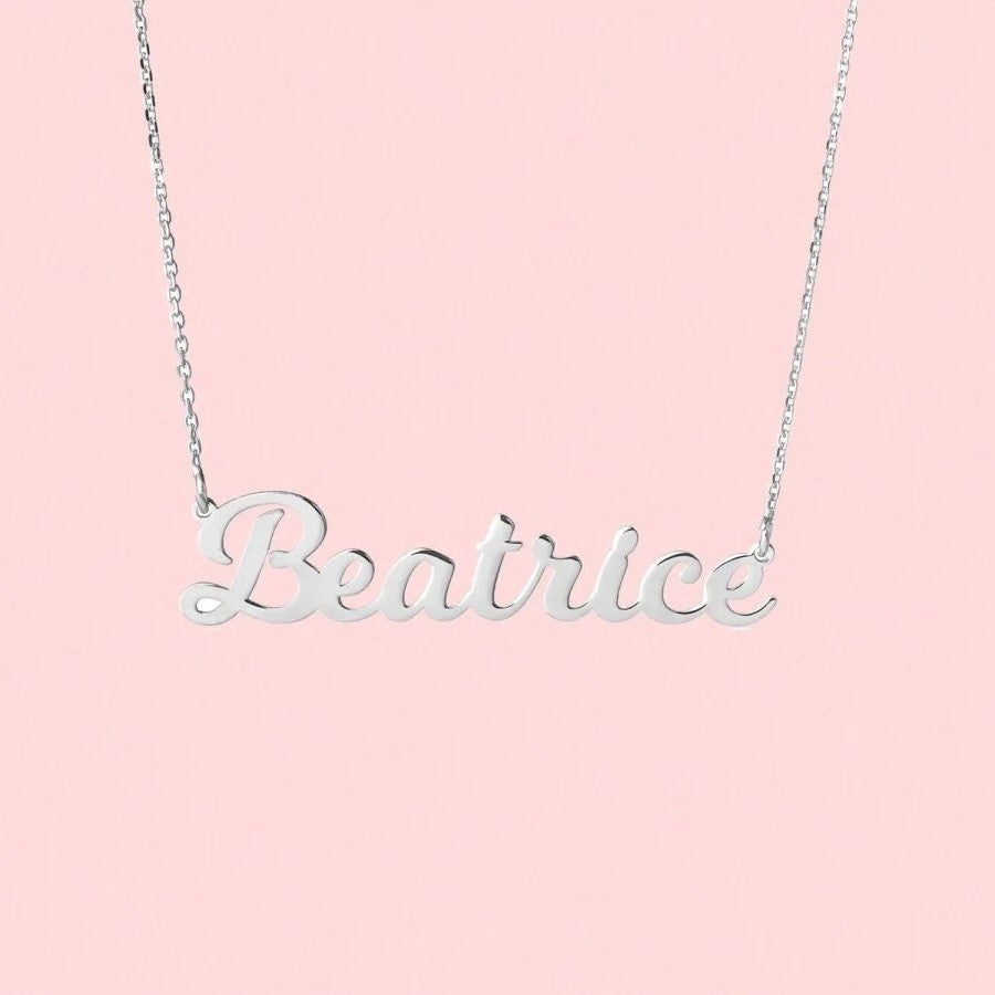 Collana con Nome in Argento Rodiato