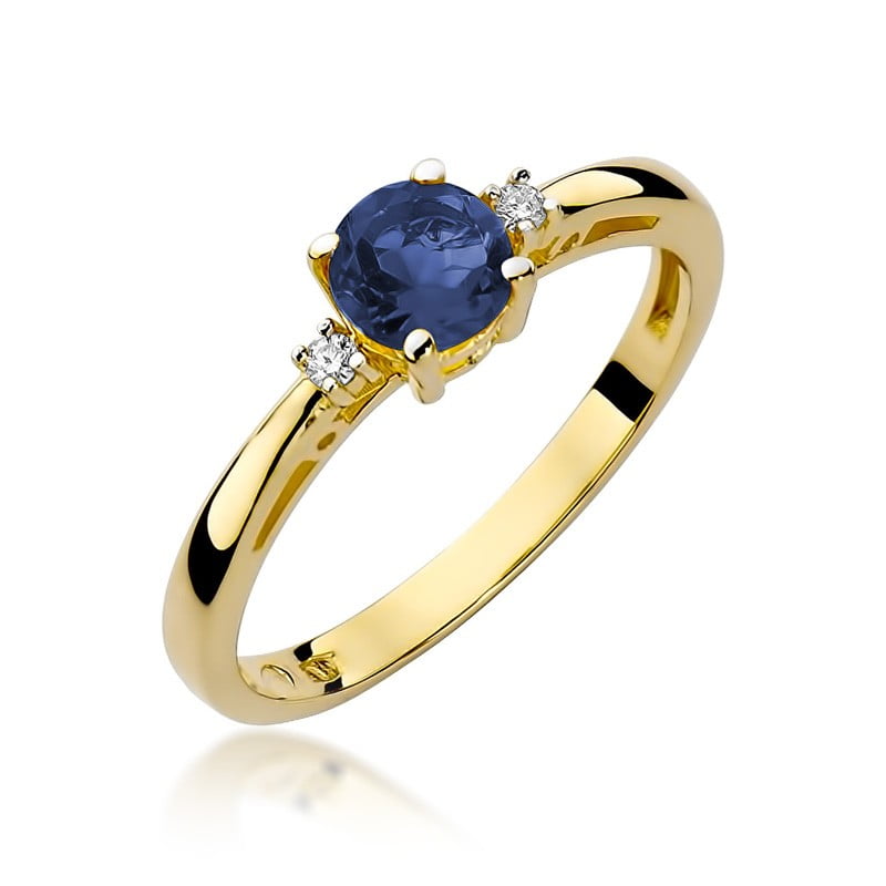 Anello Velaris in Oro con Zaffiro e 2 Diamanti