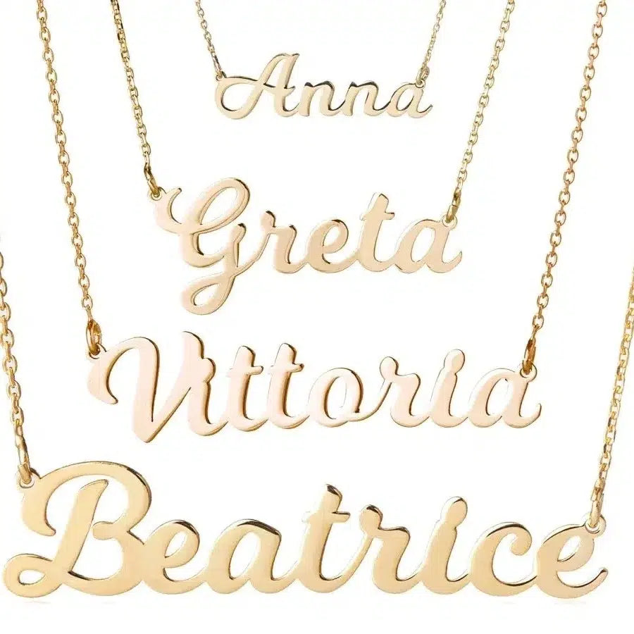 Collana con Nome in Argento Dorato