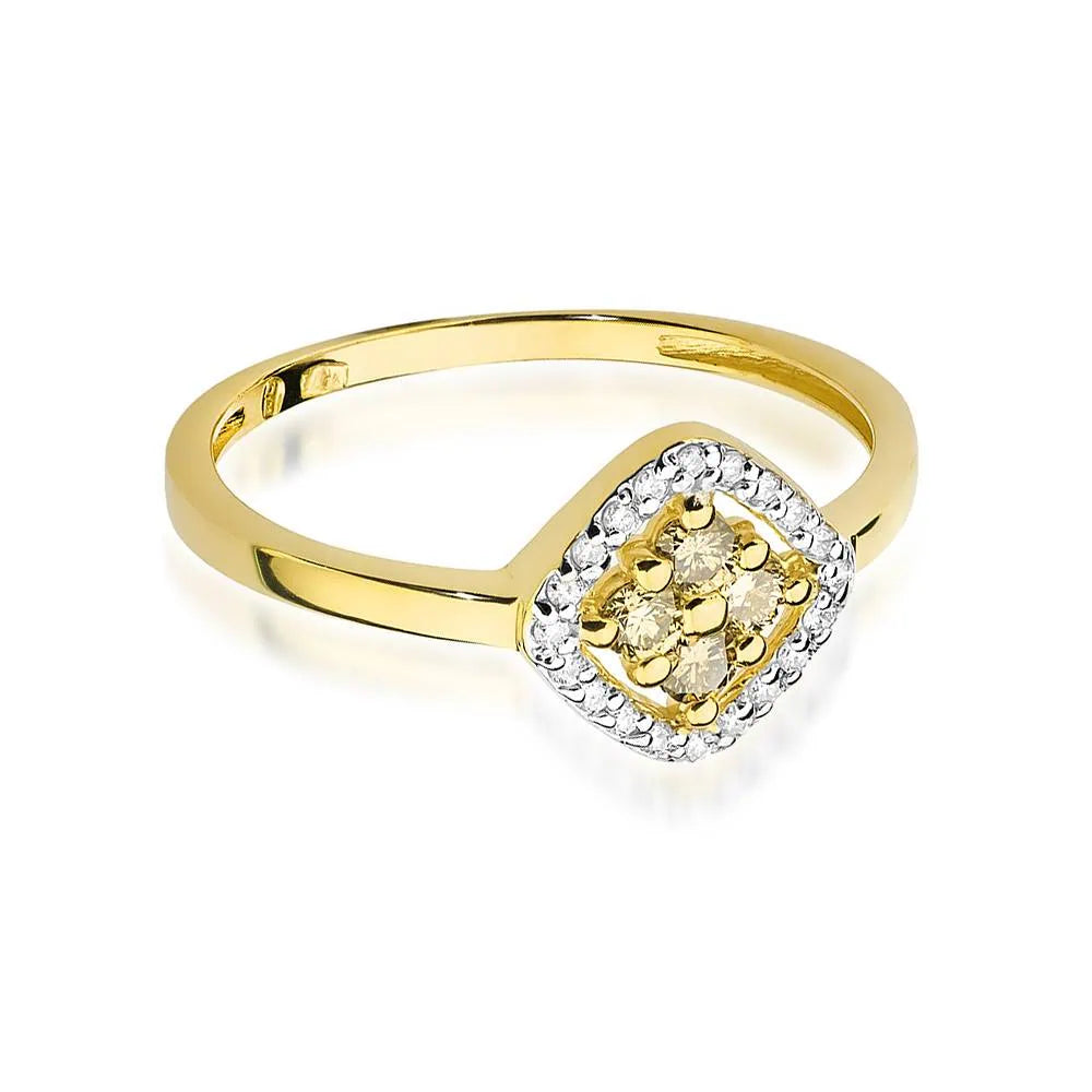 Anello in Oro Quadri con Diamanti Brown