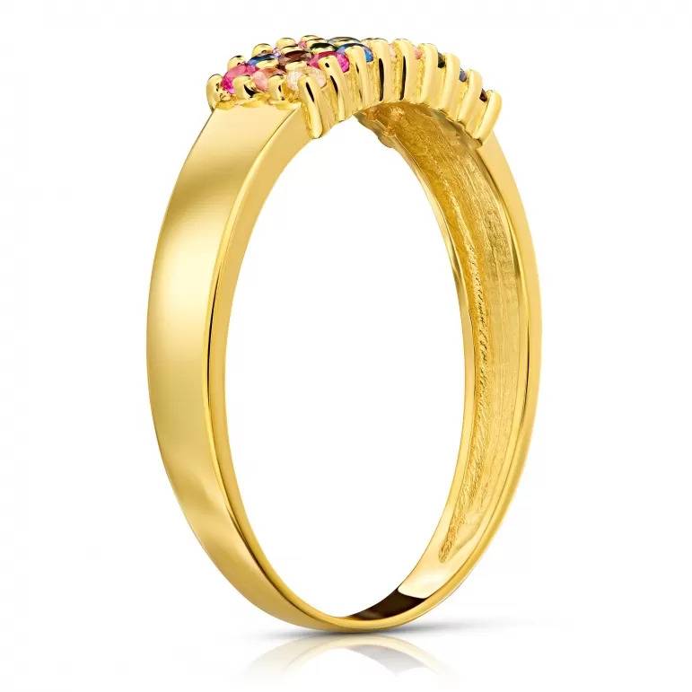 Shine Multicolor Gold and Zircon Ring