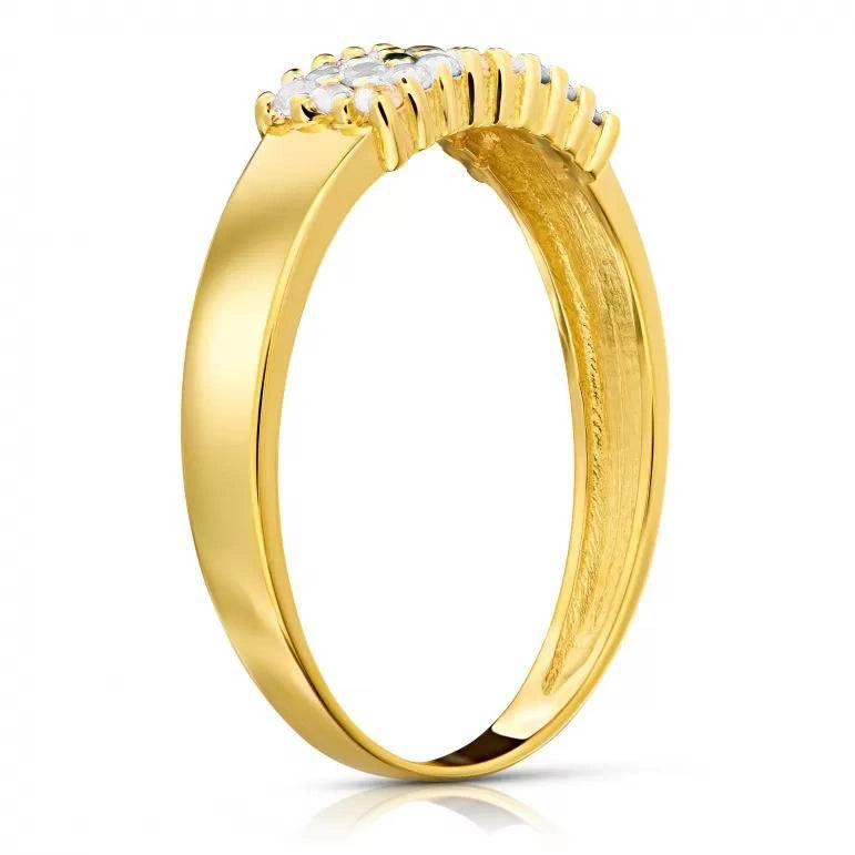 Anello Shine Bianco in Oro e Zirconi