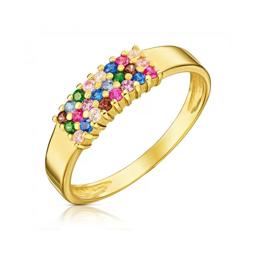 Anillo Shine Multicolor en Oro y Circonitas