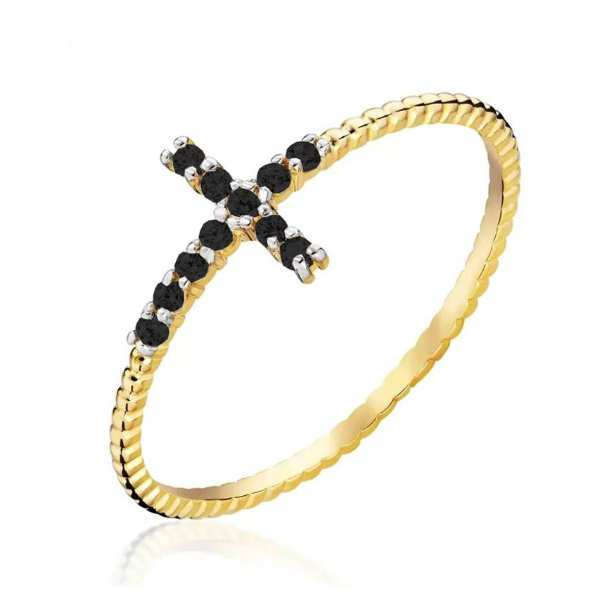 Anello Hope in Oro e Zirconi Neri