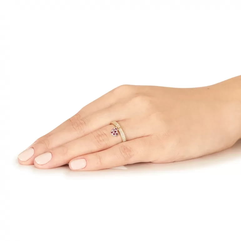 Pendant Heart Gold and Zircon Ring