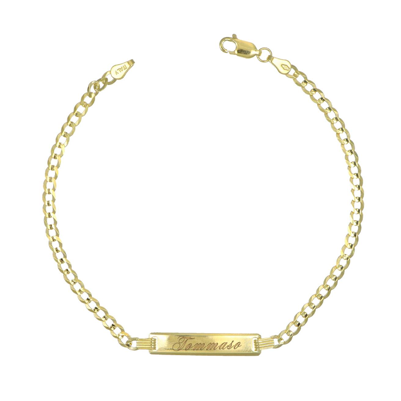Bracciale in Oro 14KT con Targhetta Incidibile