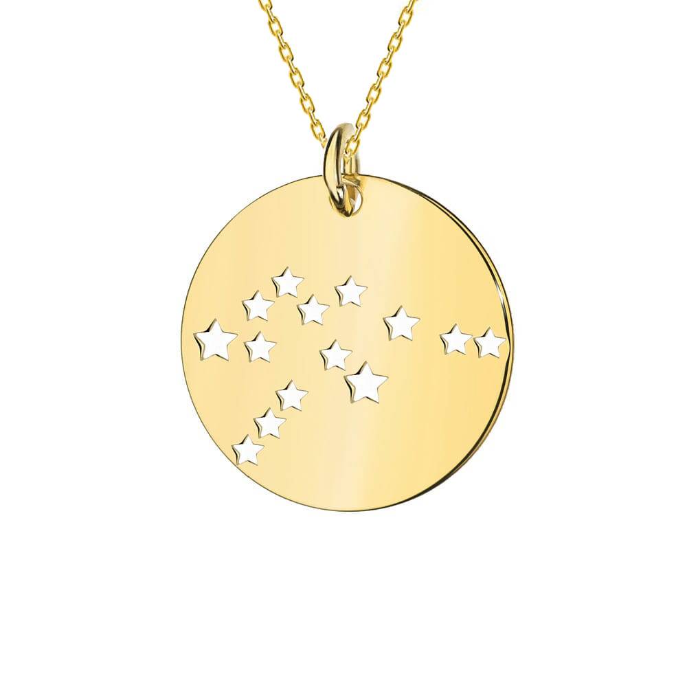 Halskette aus Gold mit Sternbild-Medaille