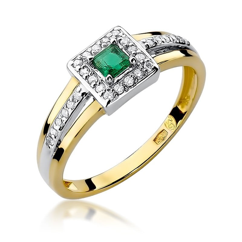 Anello Ninfea in Oro con Smeraldo e 20 Diamanti