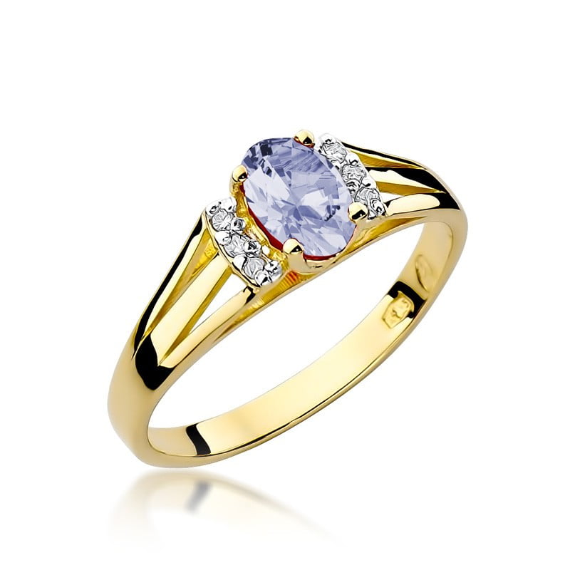 Luna Ring in Gold with Tanzanite and 6 Diamonds