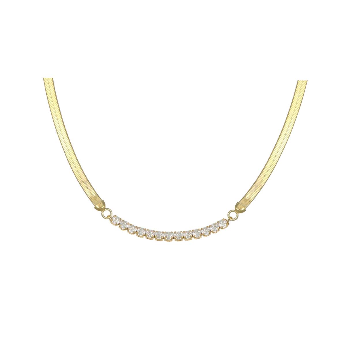 Collana Snake con Zirconi Bianchi