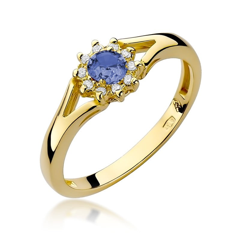Anello Clarion in Oro con Tanzanite e 10 Diamanti