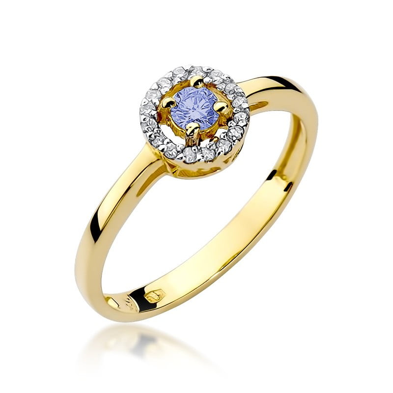 Anello Orlaya in Oro con Tanzanite e 16 Diamanti