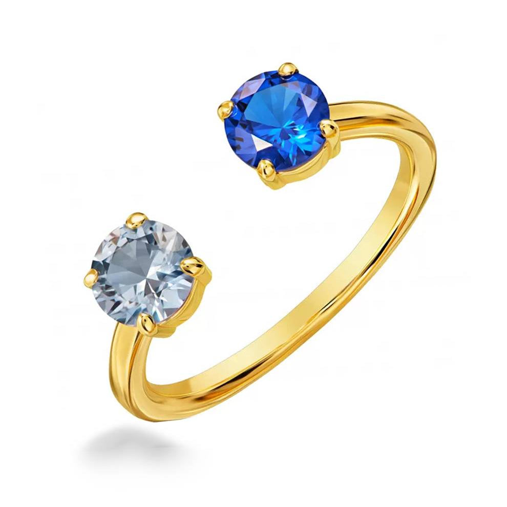 Anillo en Oro Marea Azul