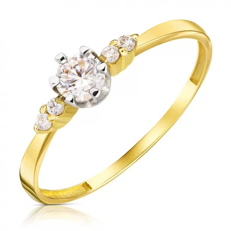 White Gear Gold Ring