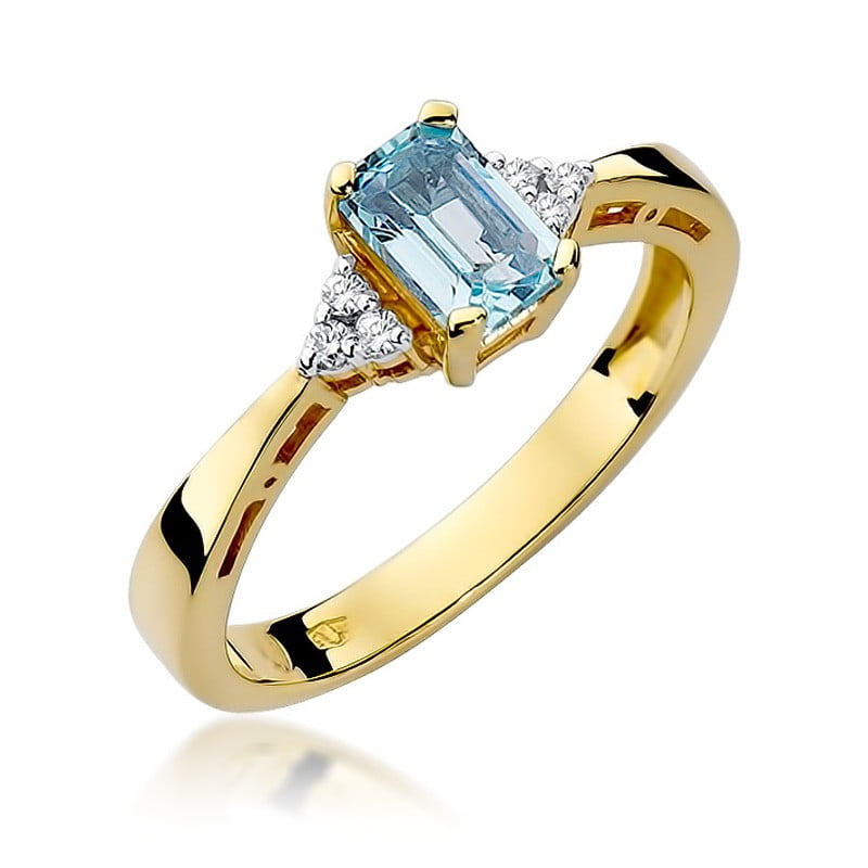 Anillo Nirela en Oro con Topacio y 6 Diamantes