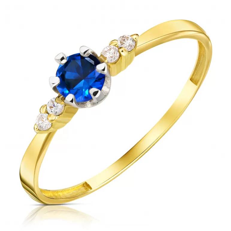 Blue Gear Gold Ring