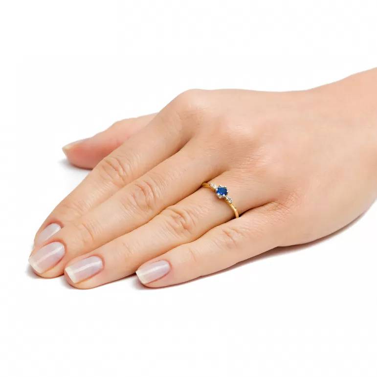 Ring aus Gear Blau Gold