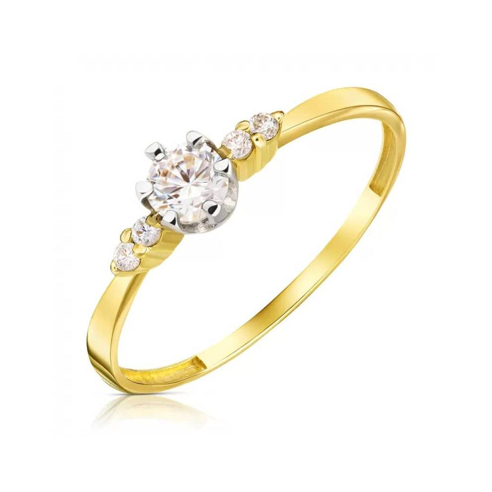 White Gear Gold Ring