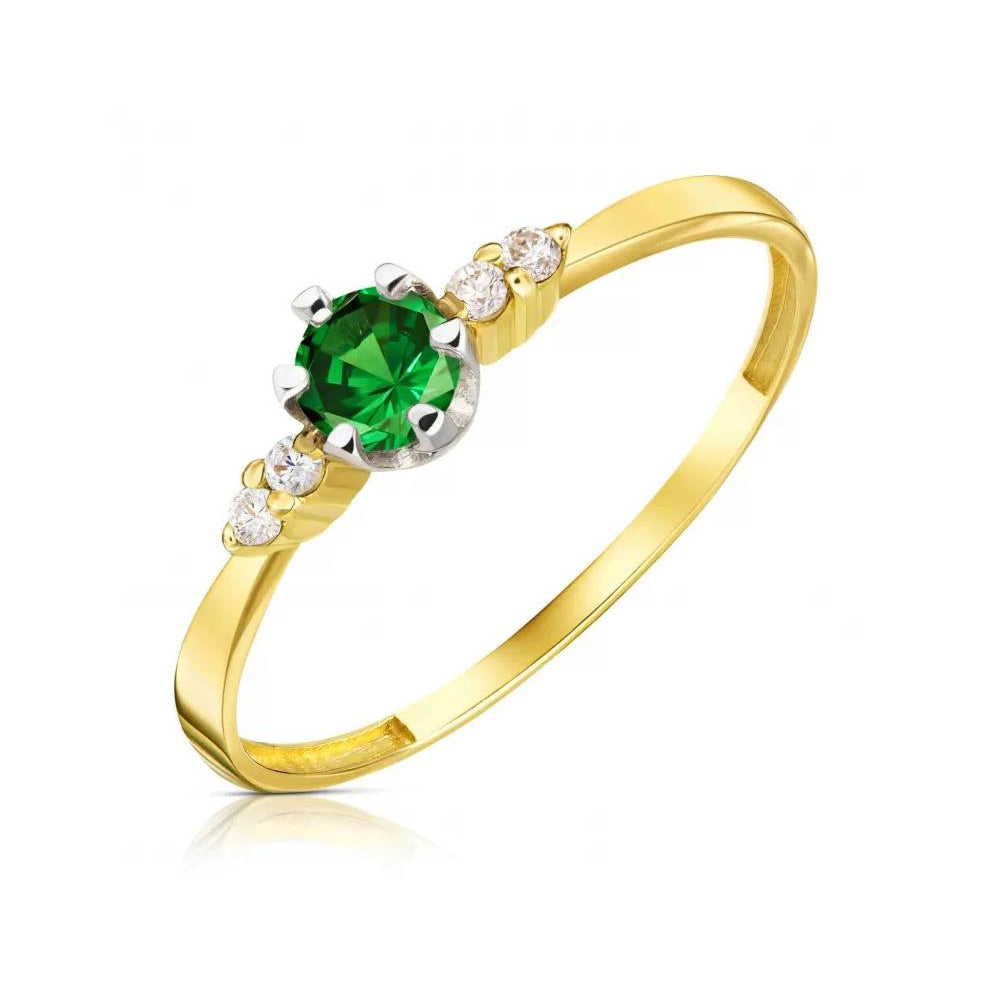 Green Gear Gold Ring
