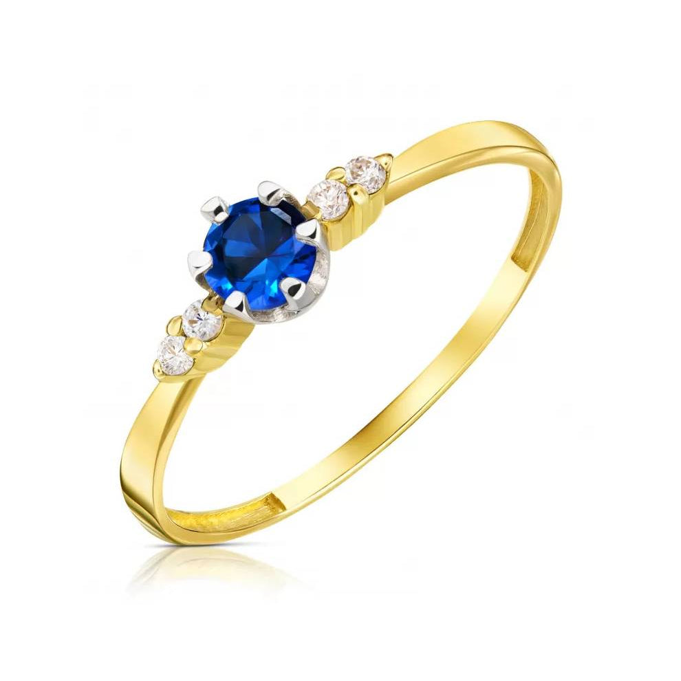 Blue Gear Gold Ring