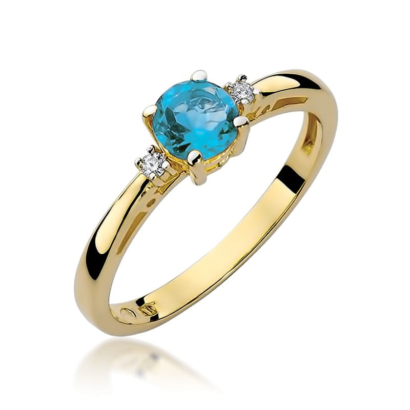 Bague Alenya en Or avec Topaze et 2 Diamants