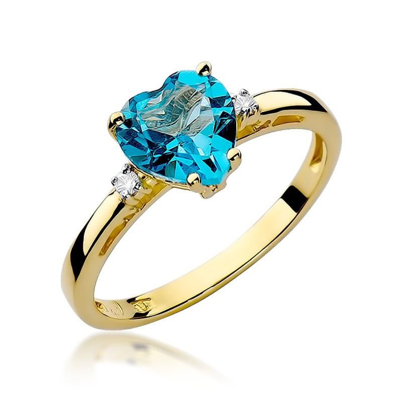 Bague Avenia en Or avec Topaze et 2 Diamants