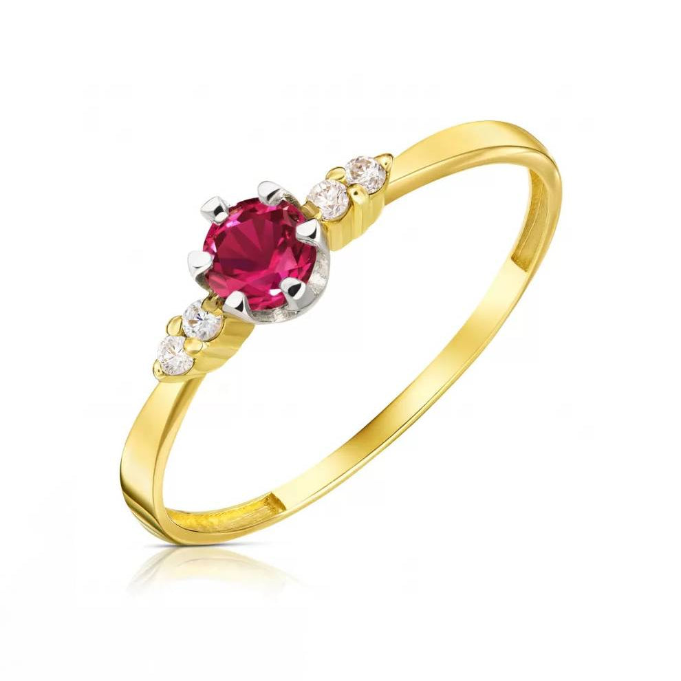 Red Gear Gold Ring