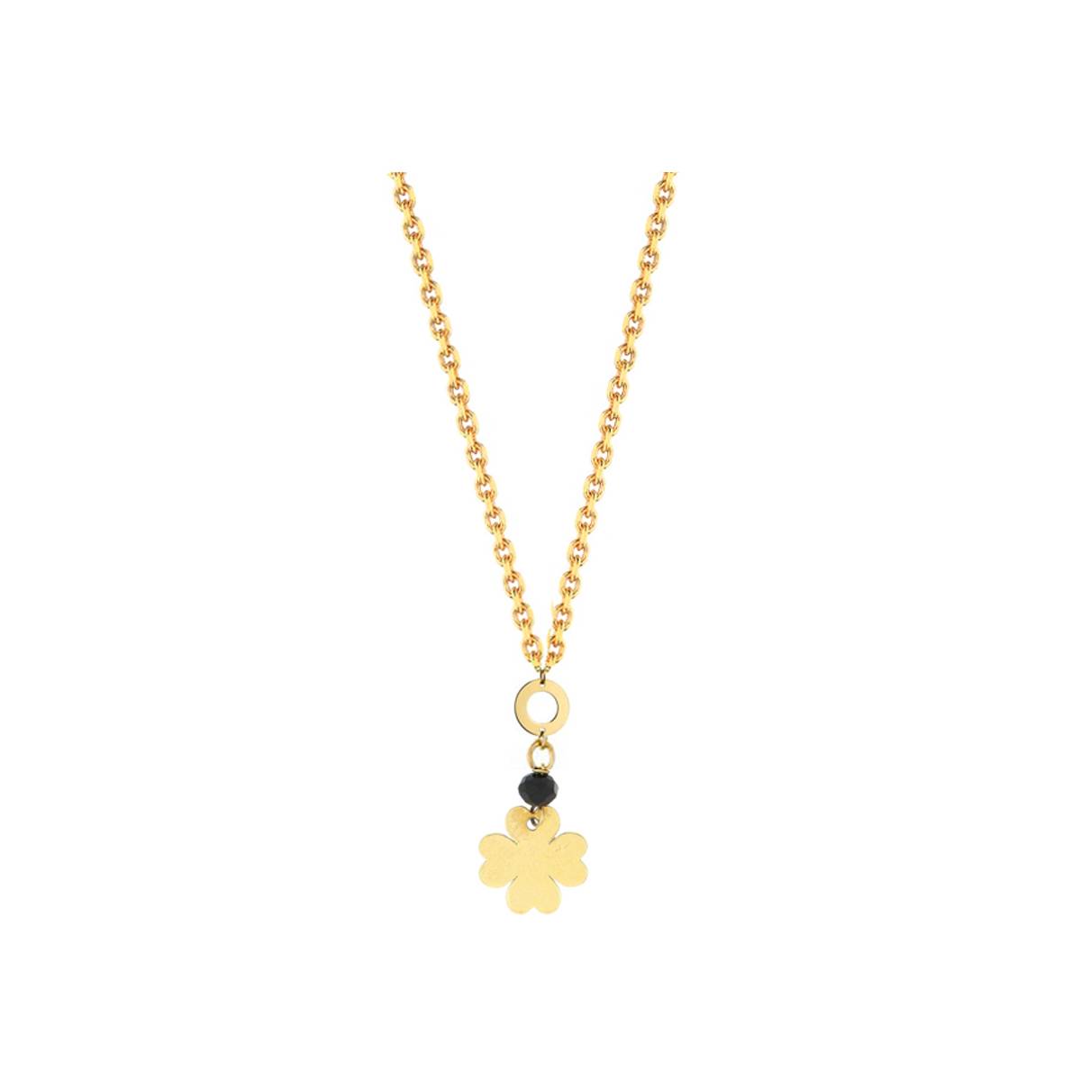 Collar en Oro Piedra y Trébol
