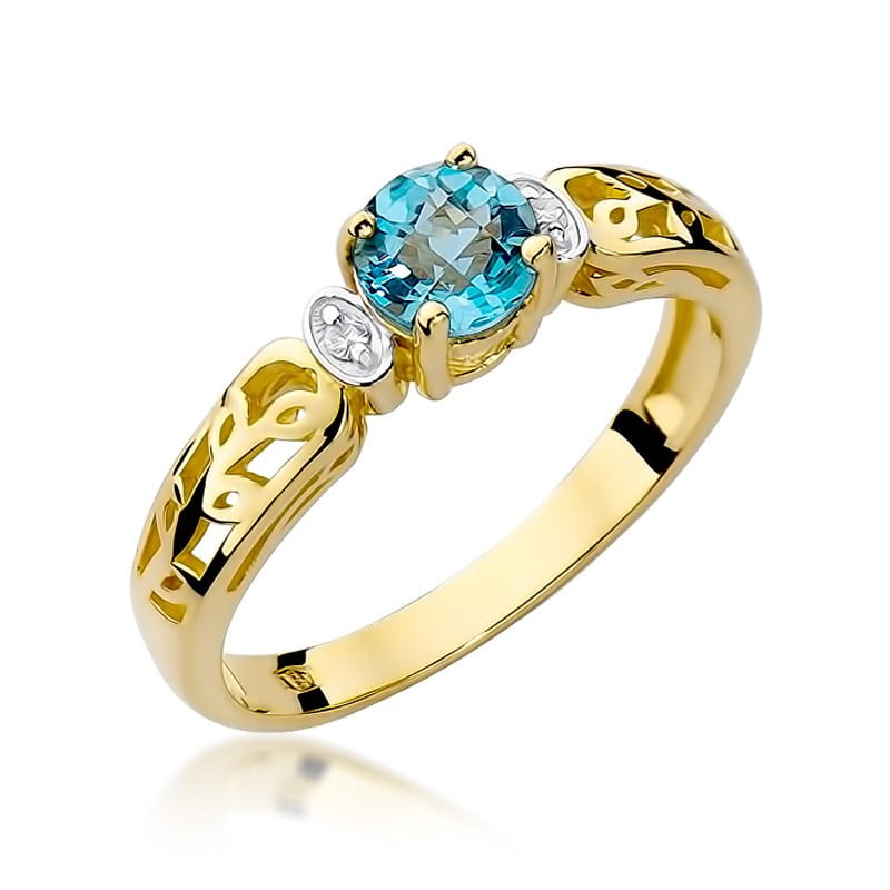 Anello Althea in Oro con Topazio e 2 Diamanti