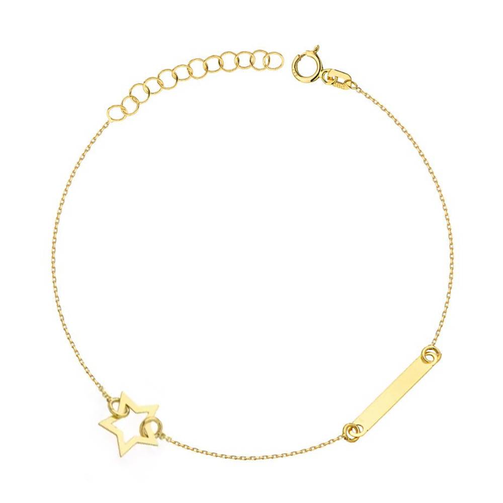 Bracciale in Oro da Donna con Stella e Piastrina