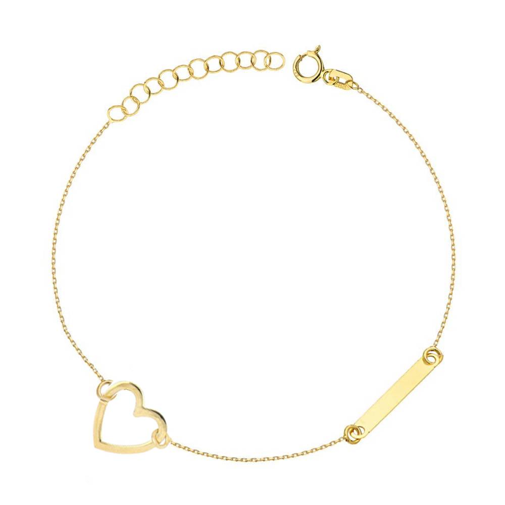 Bracciale in Oro da Donna  Cuore e Piastrina