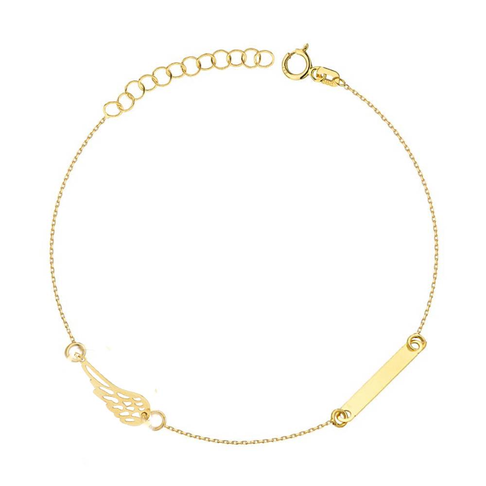 Bracciale in Oro da Donna con Ala e Piastrina