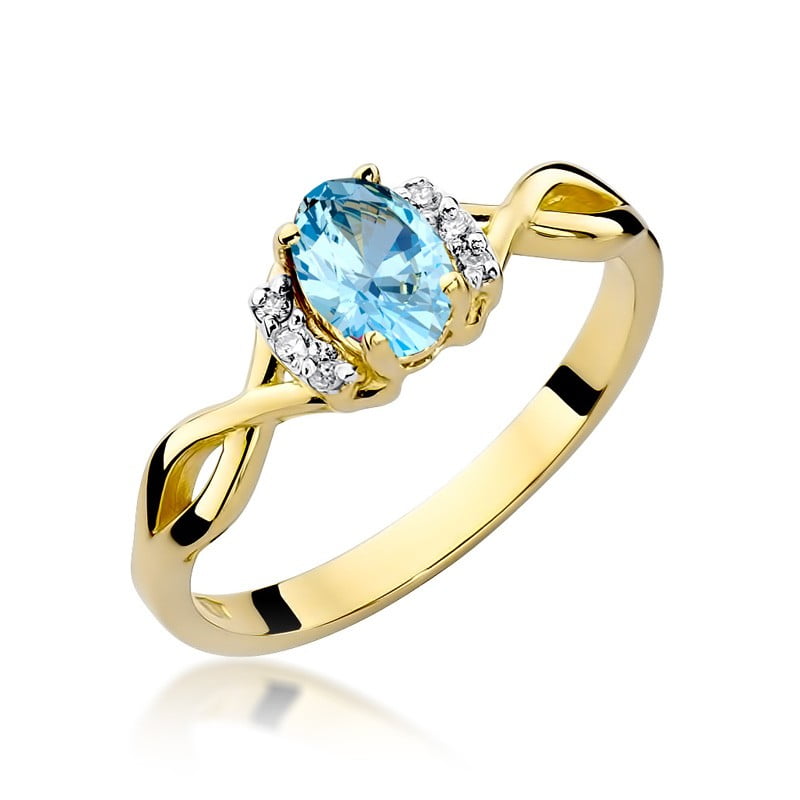 Ring Melira aus Gold mit Topas und 6 Diamanten