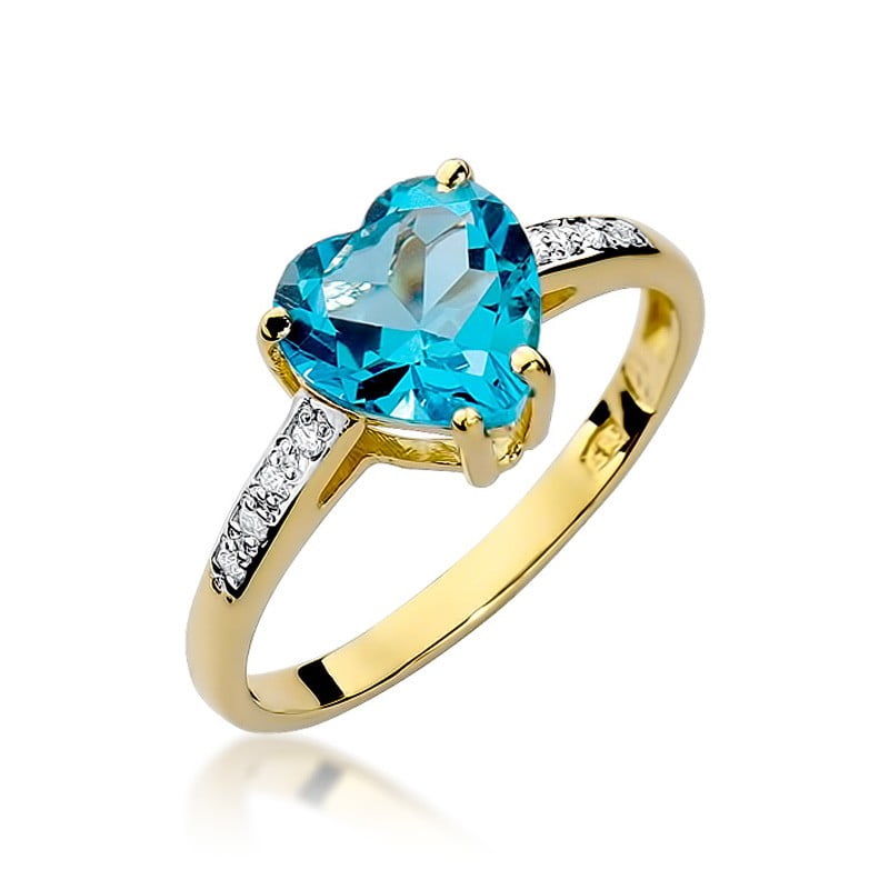 Anillo Zefiro en Oro con Topacio y 8 Diamantes