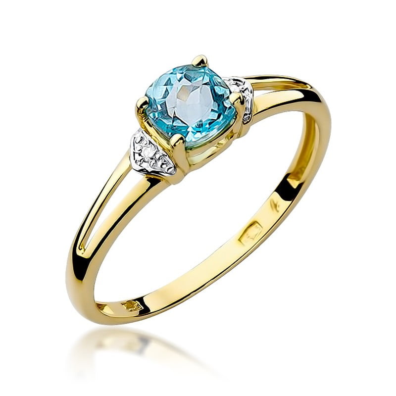 Solarya Ring in Gold with Topaz and 2 Diamonds