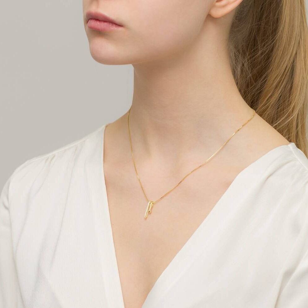 Collier fermoir avec zircons