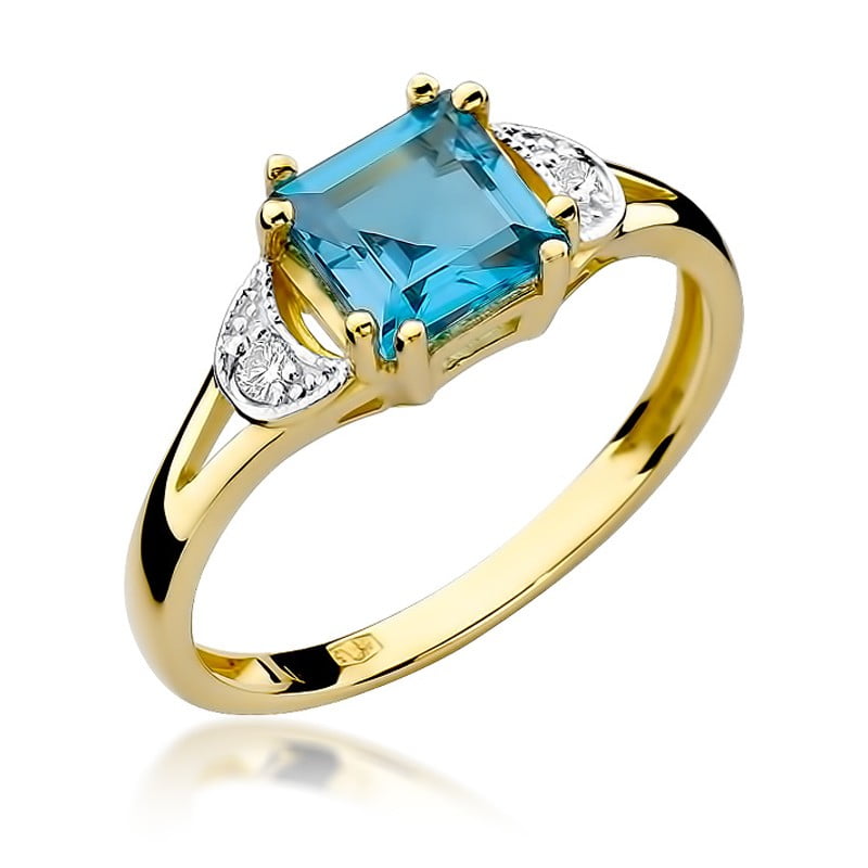 Auralis Ring in Gold with Topaz and 2 Diamonds
